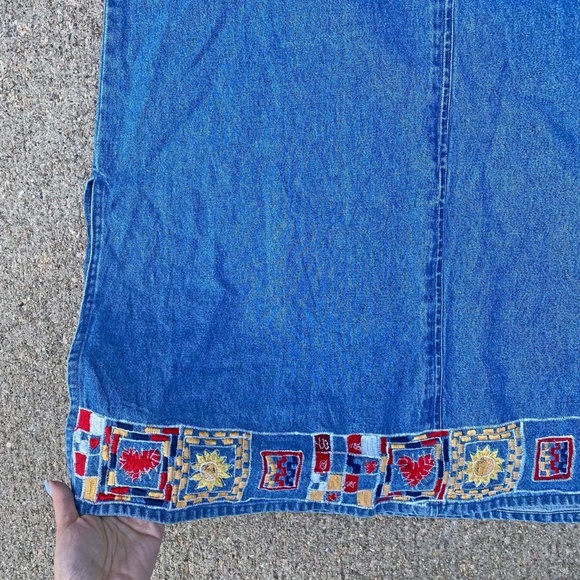 Vintage 1990's Denim Patchwork Maxi Sun Dress - Picture 4 of 4